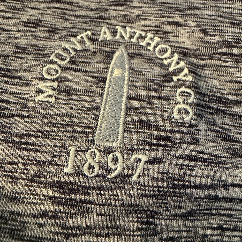 American Fit Heathered Gray Quarter-Zip Pullover w/ country club logo size large - Picture 4 of 6